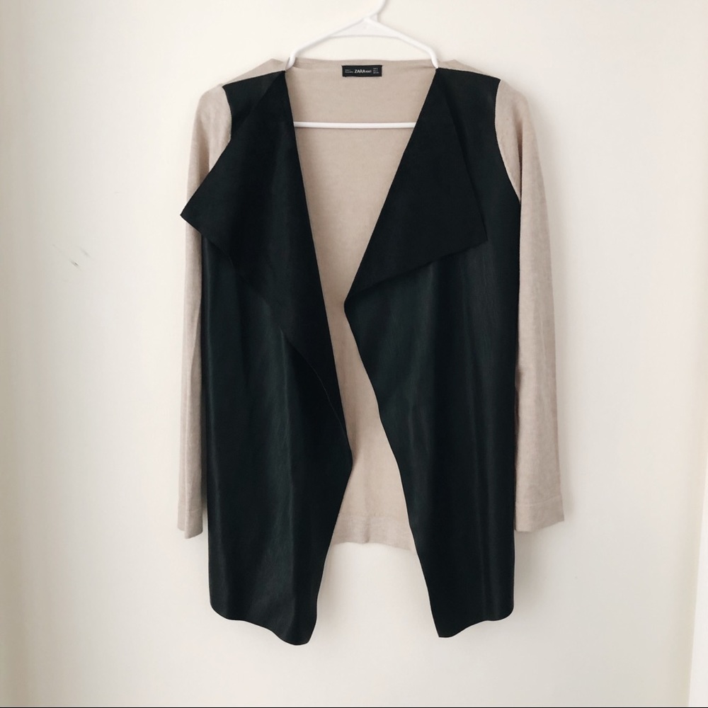 Leather cardigan
